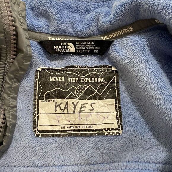 The North Face Girls XXS (5) Blue Fleece Full-Zip Jacket - Picture 3 of 3
